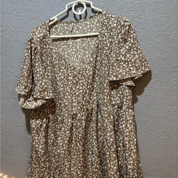 Floral Brown Dress - Picture 1 of 4